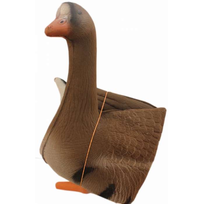 Чучело ГУСЬ коричневый смотрящий мягкий на ноге