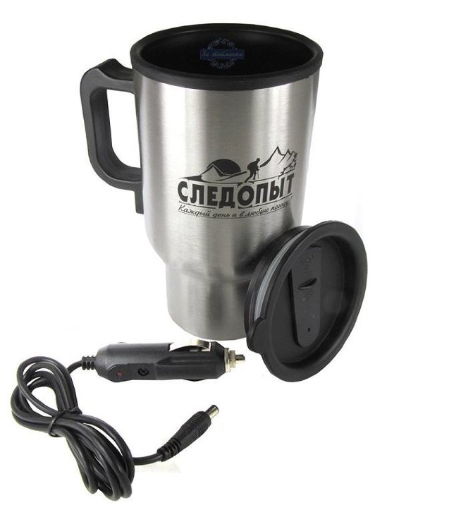 Автокружка (подогрев от прикур, мет. колба) Следопыт