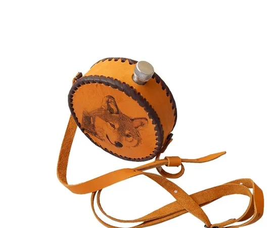 Фляжка 0,5л в чехле круглая