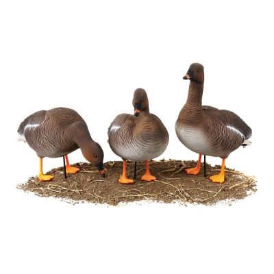 Чучело ГУСЬ коричневый смотрящий мягкий на ноге