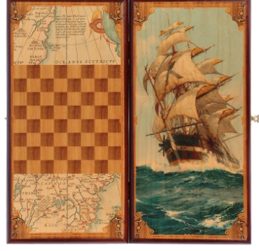 Нарды - шашки "Морские" средние 40*20*3,3