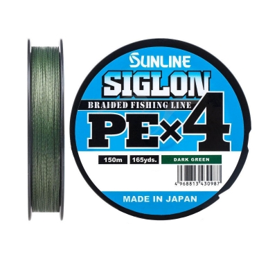 Леска плетеная Siglon PE X8, dark green, 150м, #2, 0,242
