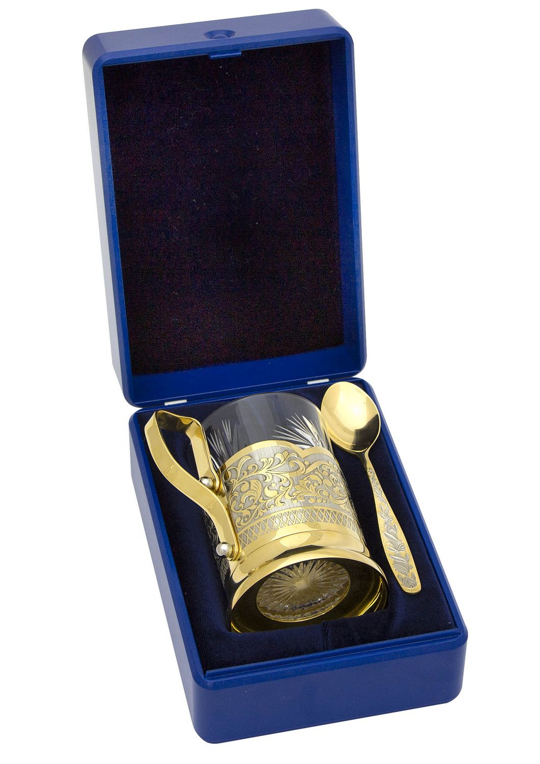 Подстаканник украшенный с ложкой (в пенале)